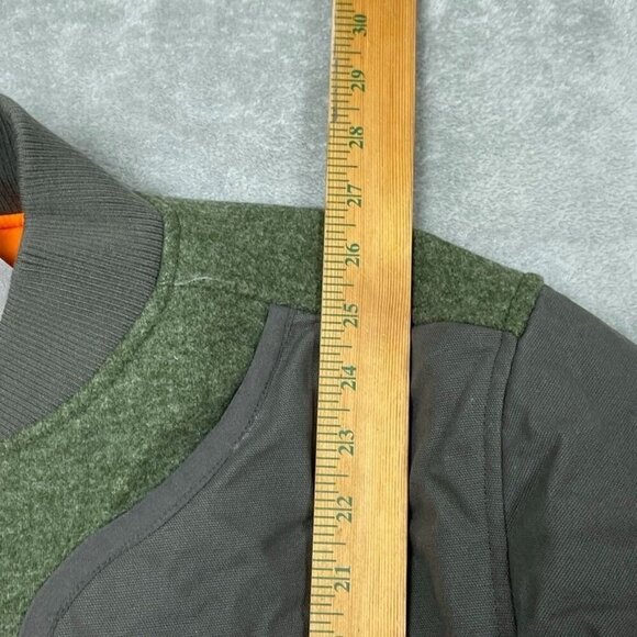 Bass Outdoor Hero Bomber Jacket Mens Large Canvas & Quilted Lining Green S166 - Picture 5 of 9